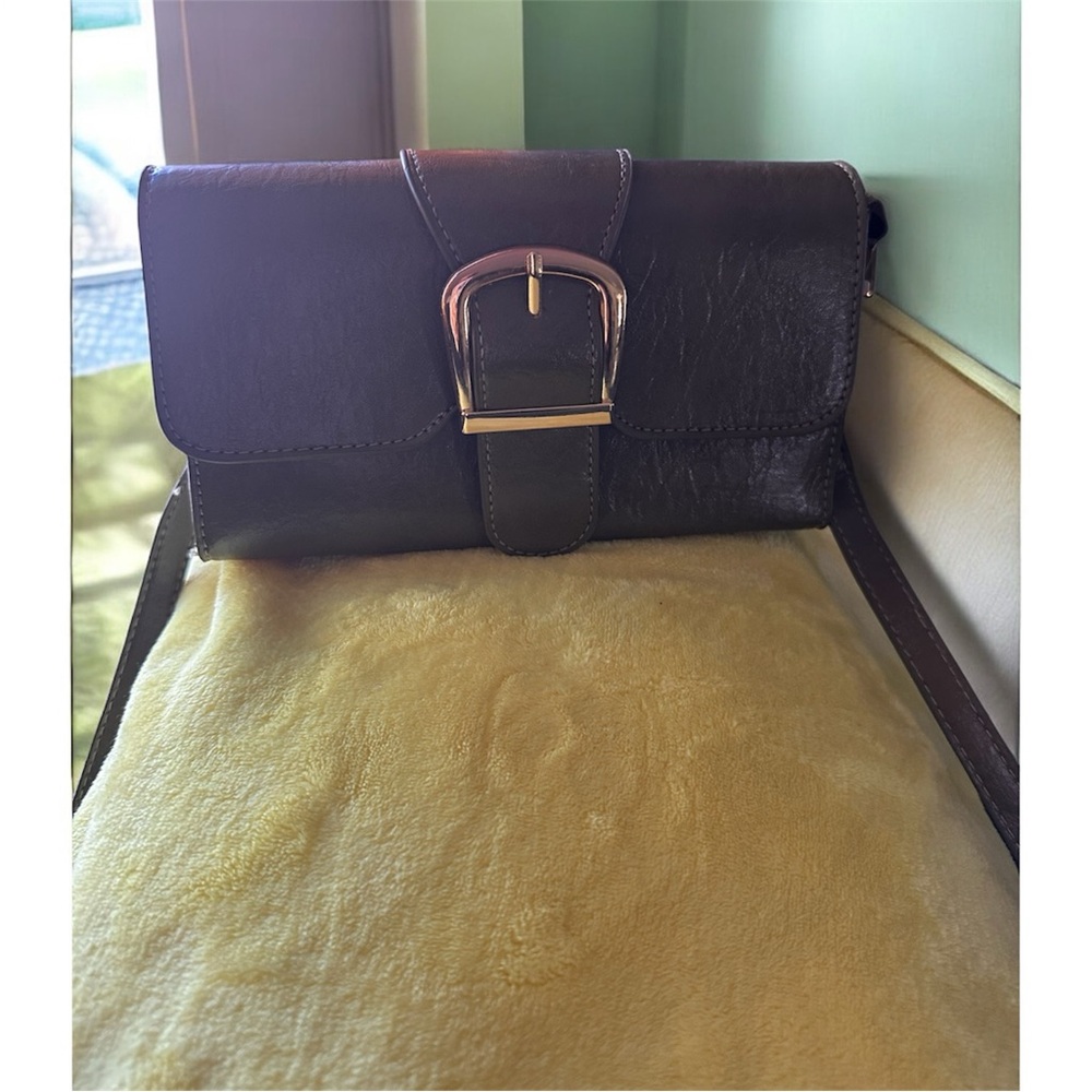 Elegant Army Green Vegan Leather Crossbody - Picture 12 of 16